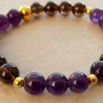 smoky quartz and amethyst healing reiki gemstone bracelet